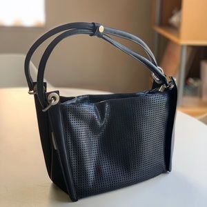 Perforated Black Leather Sondra Roberts Handbag